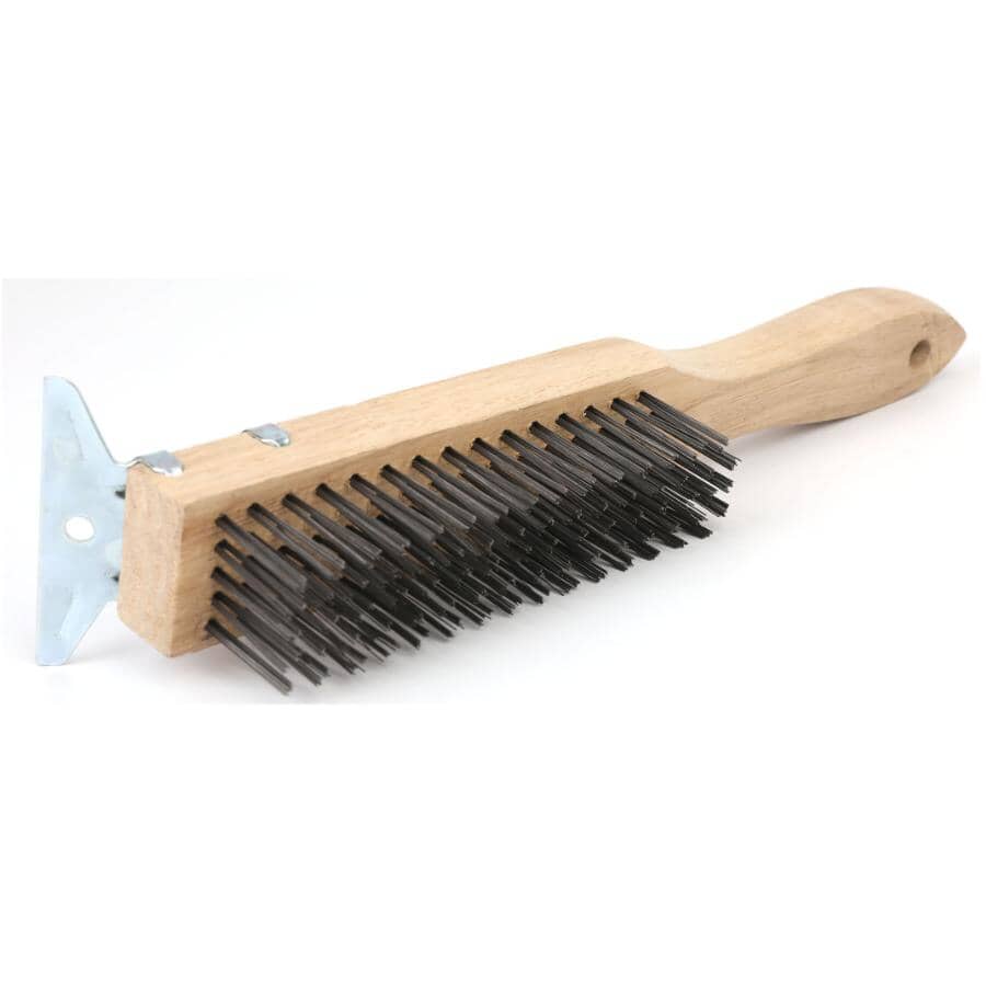 Wire Brush - 5 Rows x 16 Rows, with Scraper