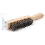 Wire Brush - 5 Rows x 16 Rows, with Scraper