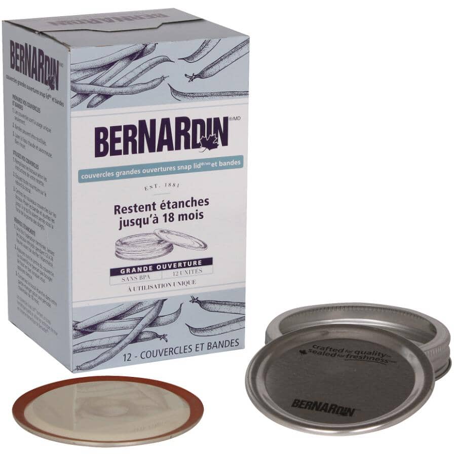 Wide Mason Jar Lids & Bands - 12 Pack