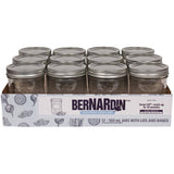 Wide Mason Jars with Lids - 500 ml, 12 Pack