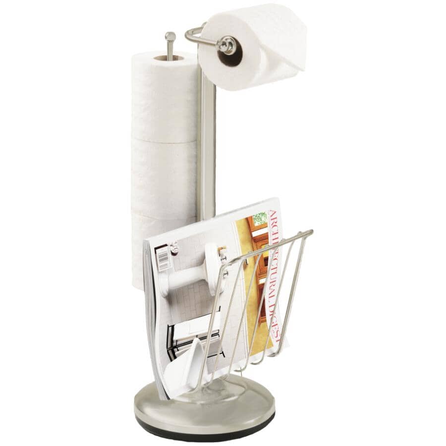 Magazine & Toilet Tissue Holder - Satin Nickel