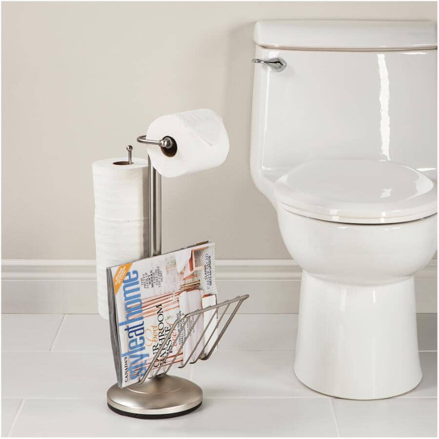 Magazine & Toilet Tissue Holder - Satin Nickel
