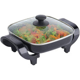Square Non-Stick Electric Skillet with Glass Lid - 8"