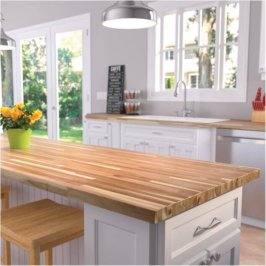72" x 25.5" x 1.5" Finger Jointed Acacia Wood Countertop
