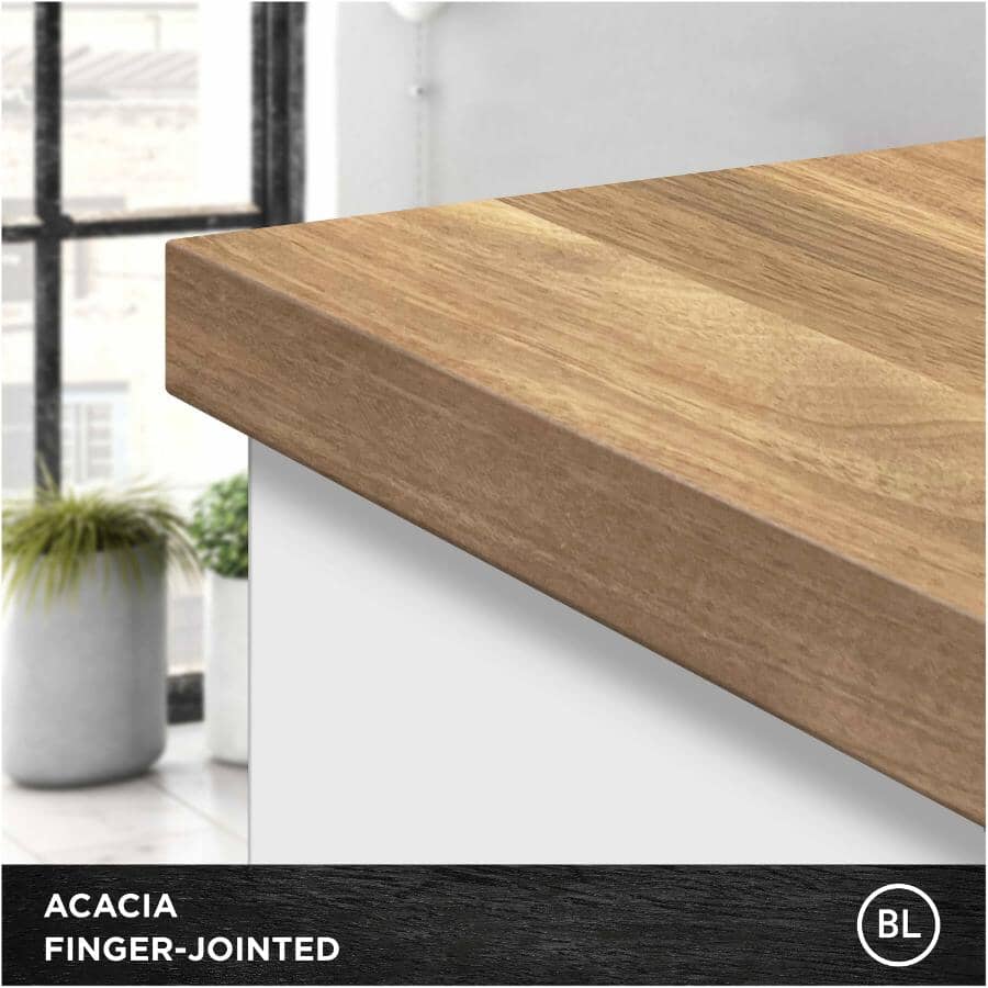 72" x 25.5" x 1.5" Finger Jointed Acacia Wood Countertop