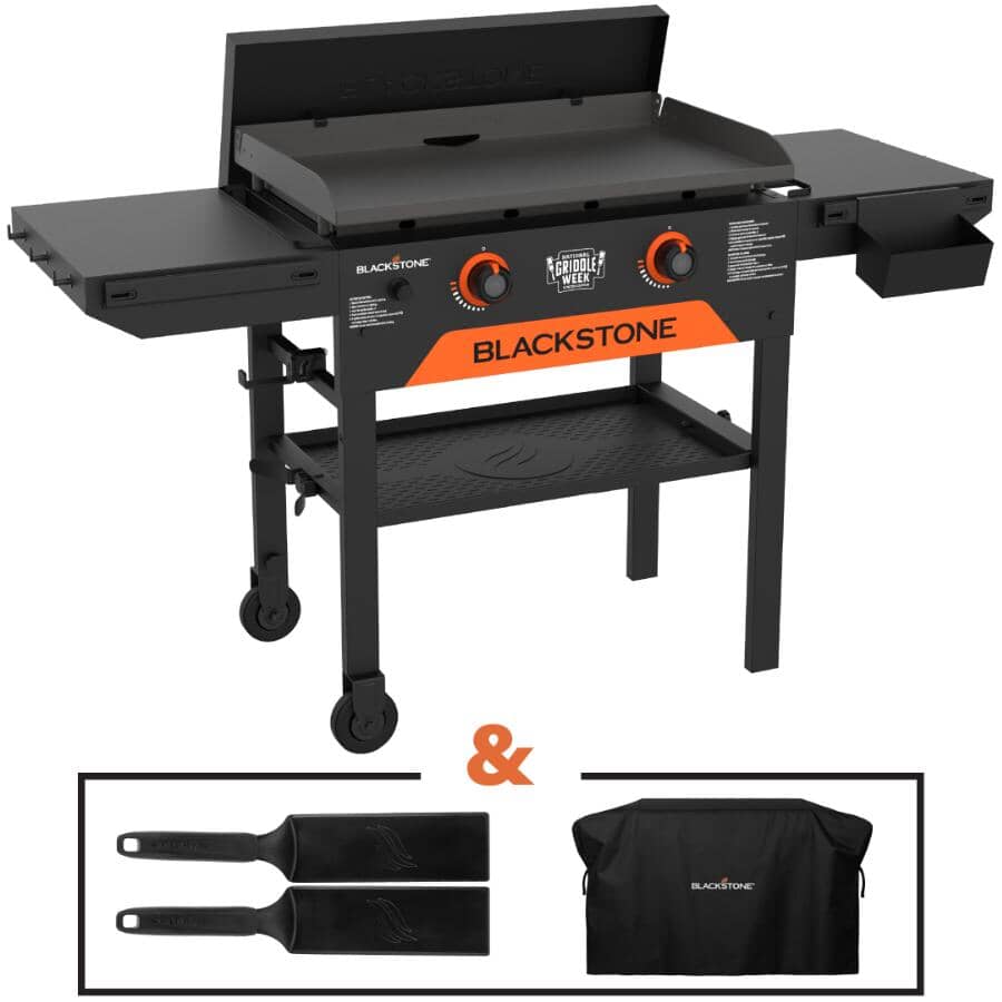 28" Original Omnivore Propane Griddle with Hard Cover - 2 Burner, 524 sq. in.