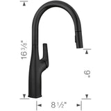 Rivana Single Handle Pull-Down Kitchen Faucet - Matte Black