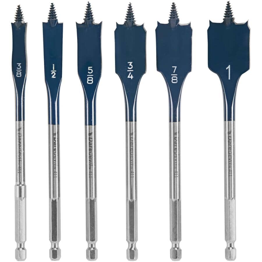 6 Piece Standard Daredevil Spade Bit Set