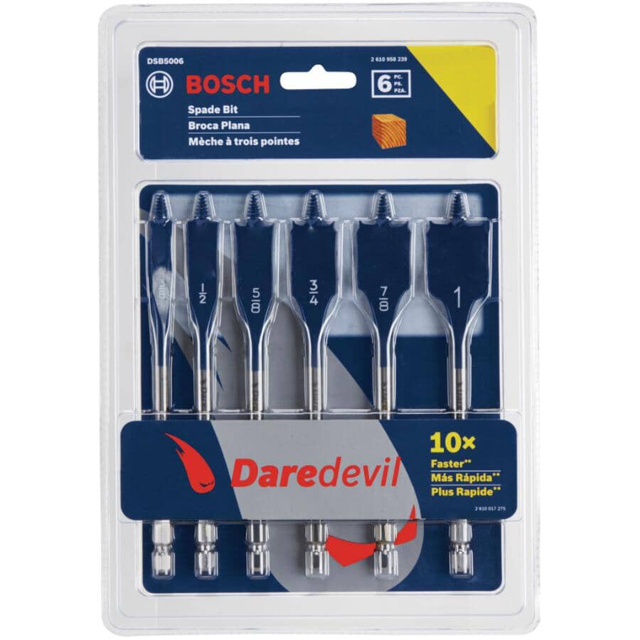 6 Piece Standard Daredevil Spade Bit Set