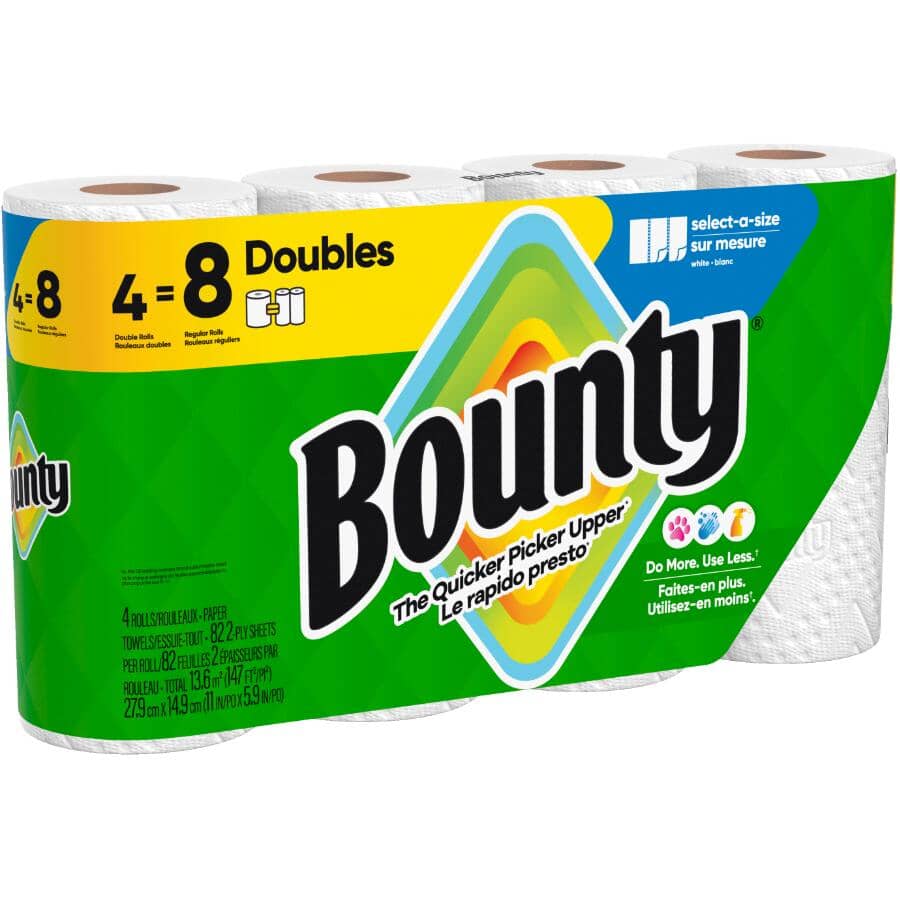 Select-A-Size Regular Paper Towels - White, 2 Ply, 82 Sheets, 4 Double Rolls