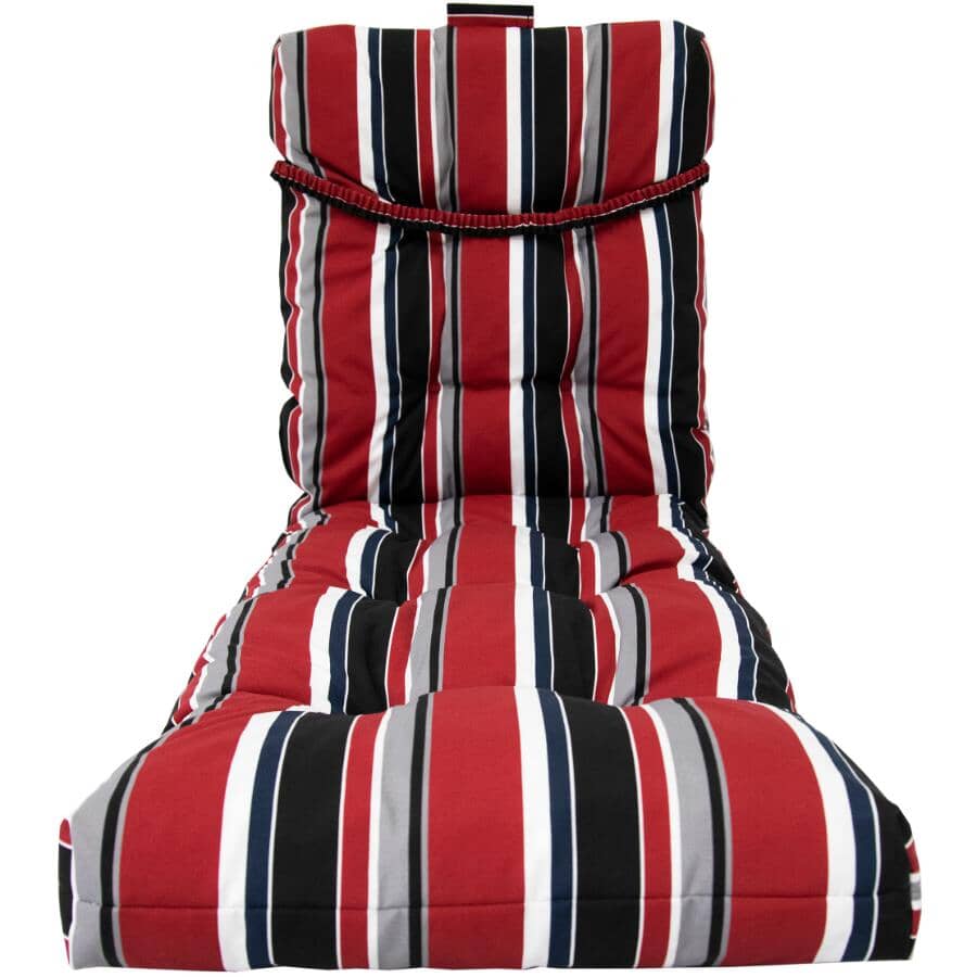 Lounge Cushion - Red / Navy Stripes