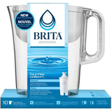 Huron Water Pitcher with Filter - White, 10 Cups