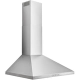Traditional Pyramid Wall Mounted Range Hood - with LED Light, 30", Stainless Steel