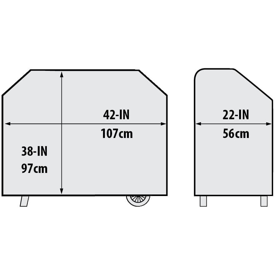 42" x 16-1/2" x 38" PVC / Polyester Barbecue Cover