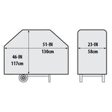 51" x 23" x 46" PVC Barbecue Cover, with Polyester Backing