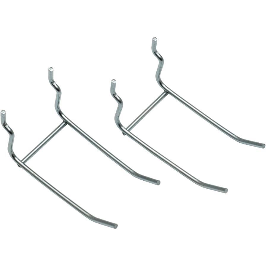2 Pack 3" Double Hooks, for 1/4" and 1/8" Pegboard