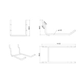 2 Pack 3" Double Hooks, for 1/4" and 1/8" Pegboard