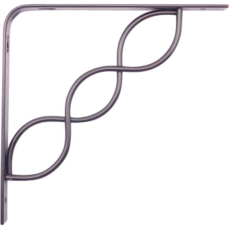 6" x 1" Decorative Scroll Shelf Bracket - Black