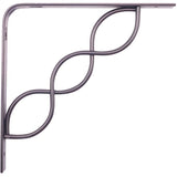 6" x 1" Decorative Scroll Shelf Bracket - Black