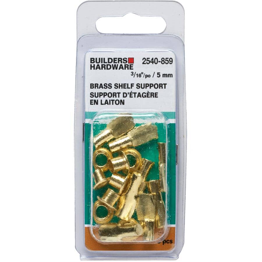 8 Pack 5mm Brass Straight Shelf Supports
