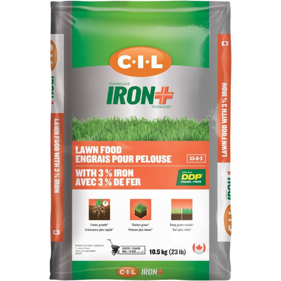 33-0-3 Iron+ Lawn Fertilizer - 10.5 kg
