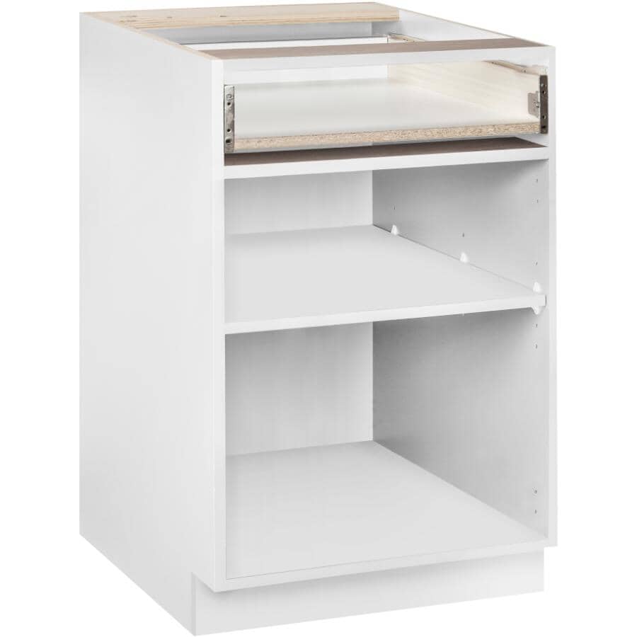 1 Door and 1 Drawer Knockdown Base Cabinet - White, 24"
