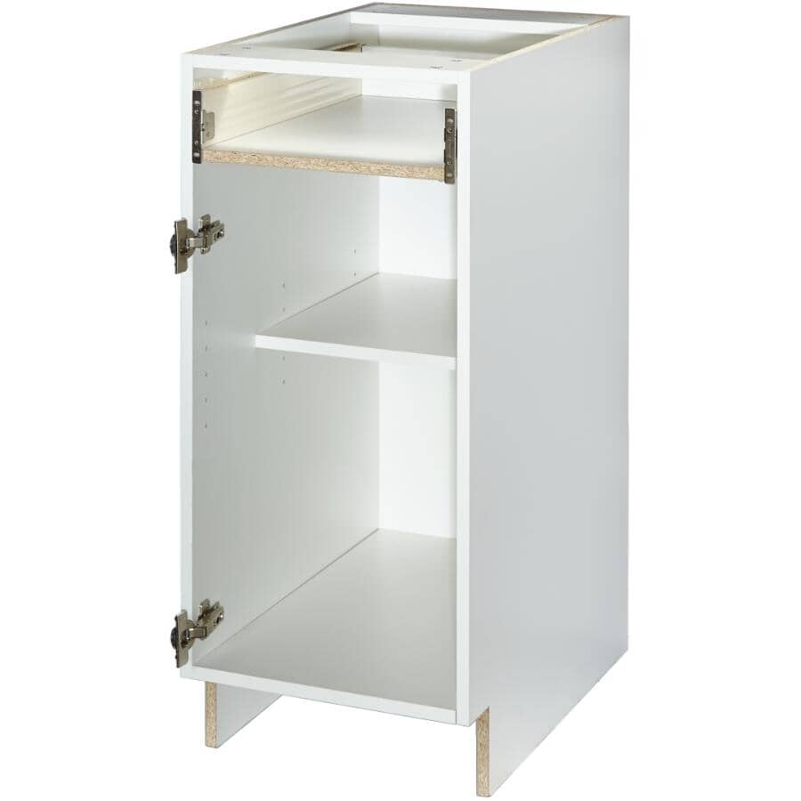 1 Door and 1 Drawer Knockdown Base Cabinet - White, 15"