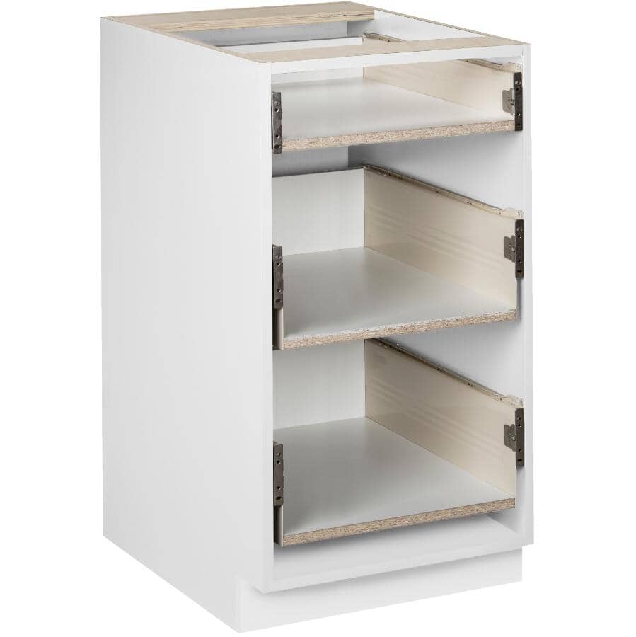 3 Drawer Knockdown Base Cabinet -White, 18"