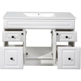 42" W x 21" D Halifax Vanity with Cultured Marble Top - 2 Doors + 4 Drawers, White