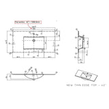 42" W x 21" D Halifax Vanity with Cultured Marble Top - 2 Doors + 4 Drawers, White