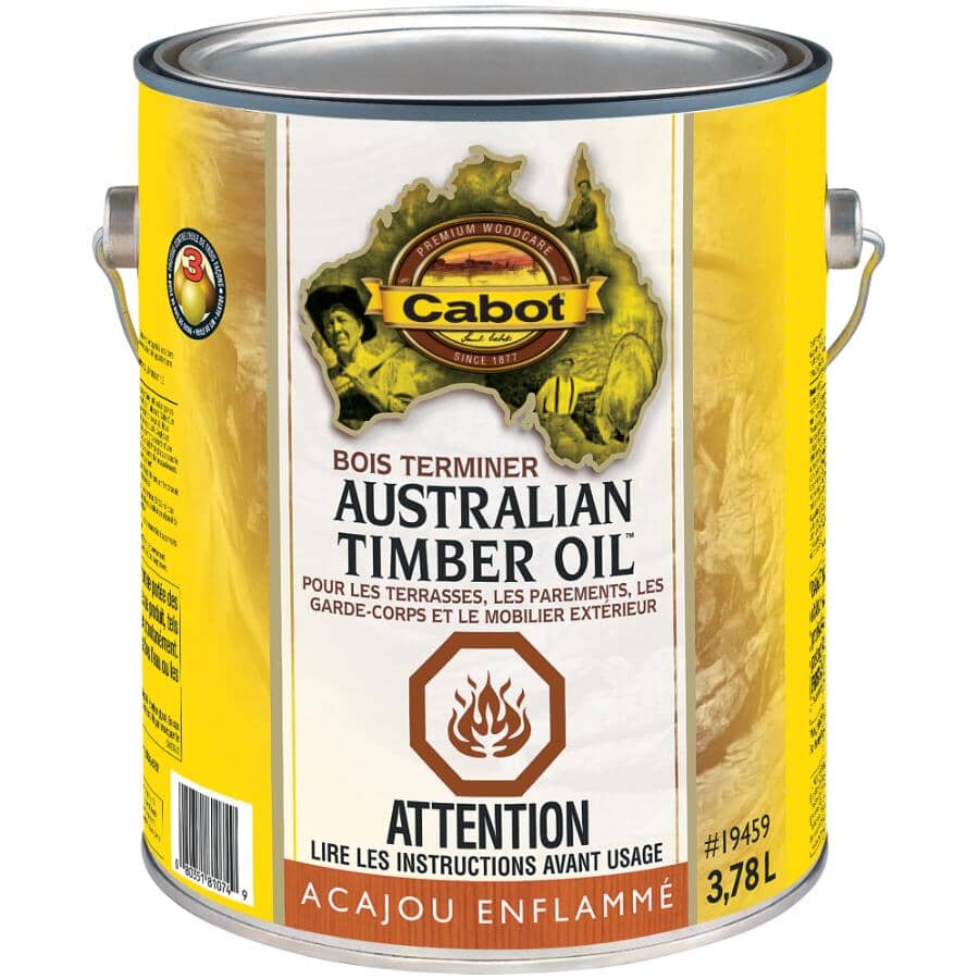 Wood Finish Australian Timber Oil Stain - Mahogany Flame, 3.78 L