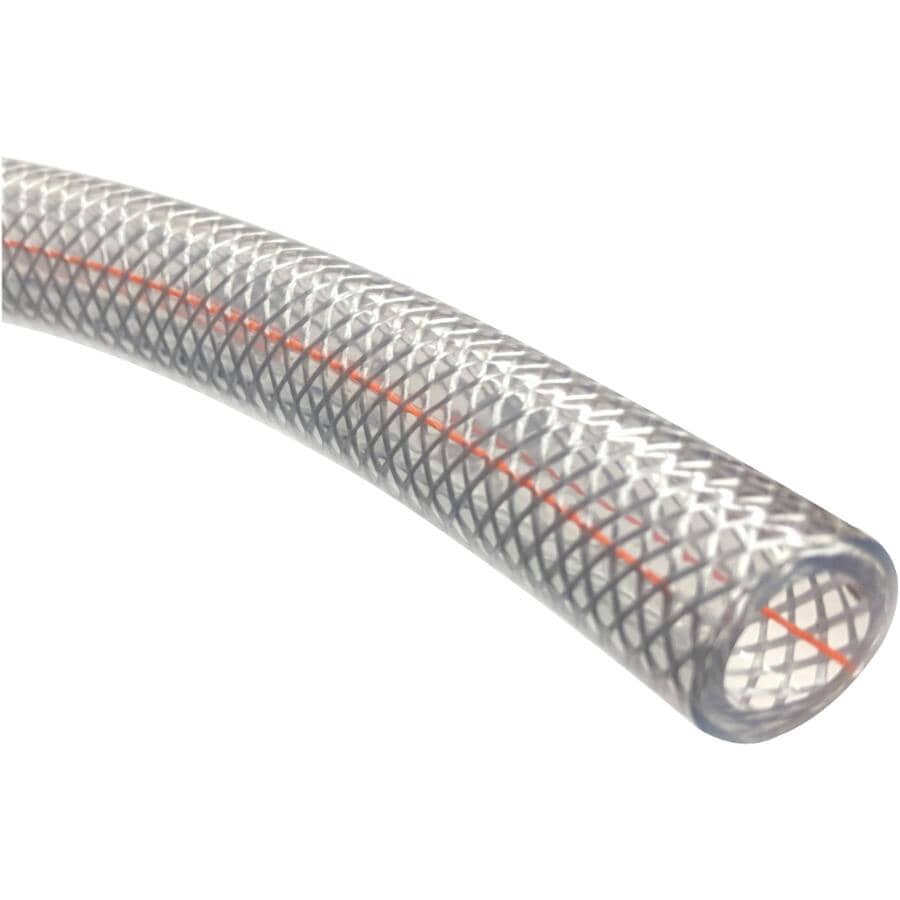 Braided Vinyl Tubing - 1/2" Inside Diameter x 3/4" Outside Diameter x 10'