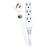 3 Outlet Angled Plug Indoor Extension Cord - White, 3 m