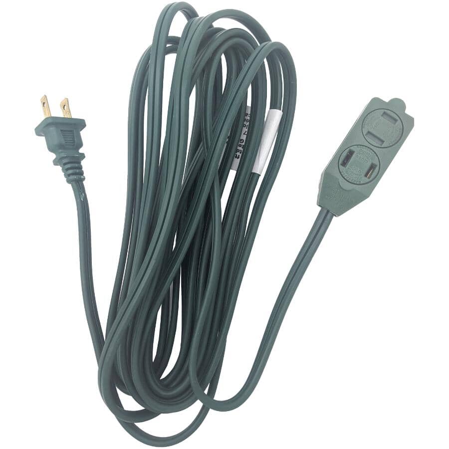 3 Outlet Outdoor Extension Cord - Green,  4.5 m