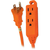 SJTW Orange Outdoor Extension Cord - 3 Outlets, 3 m