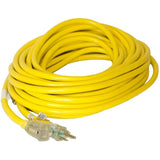 SJTW Yellow Outdoor Heavy Duty Lighted Extension Cord -  15 m