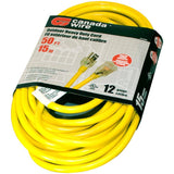 SJTW Yellow Outdoor Heavy Duty Lighted Extension Cord -  15 m
