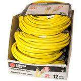 SJTW Yellow Outdoor Heavy Duty Lighted Extension Cord -  30 m