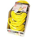 SJTW Yellow Outdoor Heavy Duty Lighted Extension Cord -  15 m