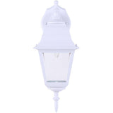 Outdoor Downward or Upward Coach Light Fixture - White with Clear Glass, 14-3/4"