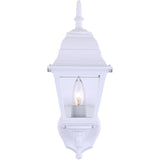 Outdoor Downward or Upward Coach Light Fixture - White with Clear Glass, 14-3/4"