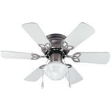 Twister 30" Ceiling Fan with Light - Reversible Blades, Brushed Pewter