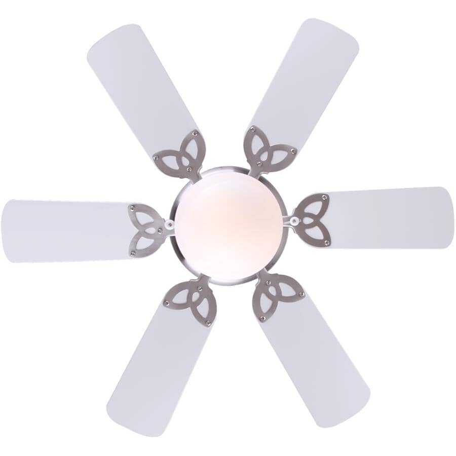 Twister 30" Ceiling Fan with Light - Reversible Blades, Brushed Pewter