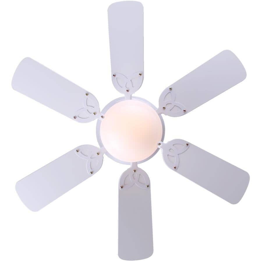 Twister 30" Ceiling Fan with Light - Reversible Blades, White