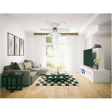 Twister 30" Ceiling Fan with Light - Reversible Blades, White