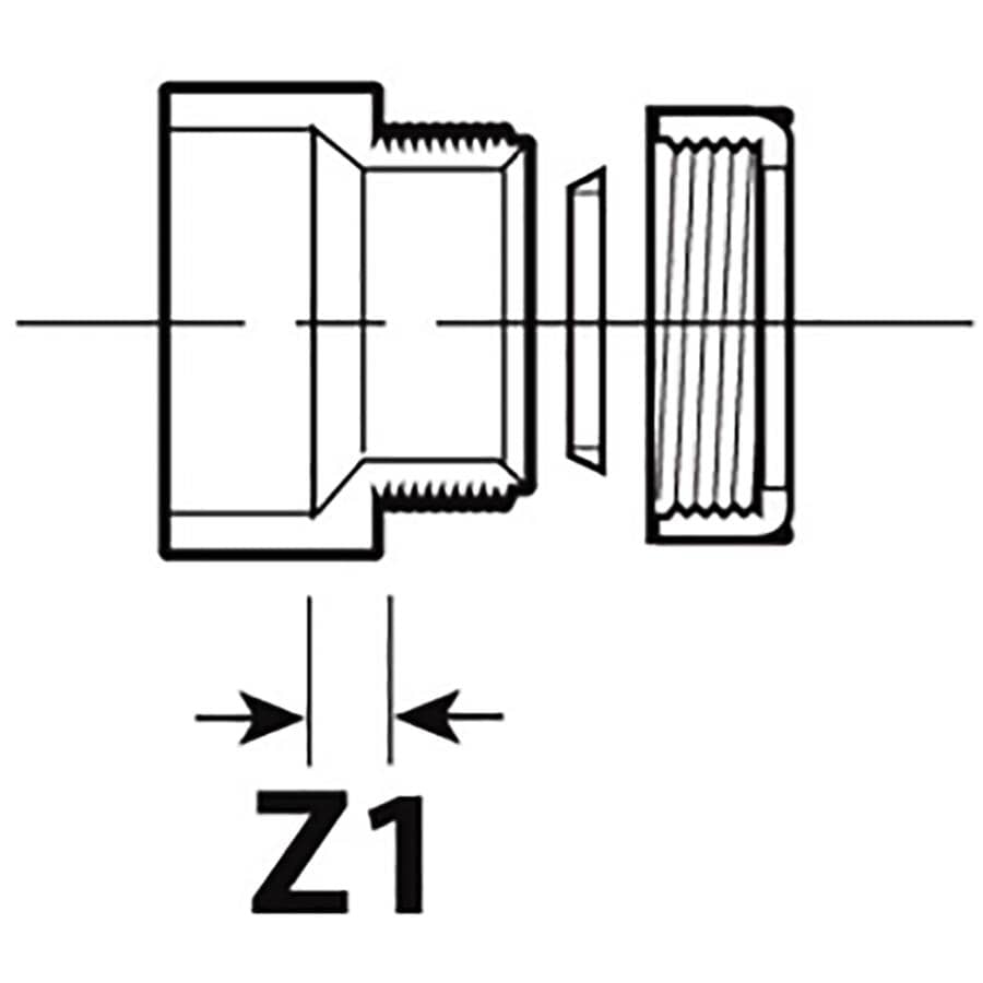 1-1/2" Hub x 1-1/4" Slip ABS P-Trap Adapter
