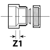 1-1/2" Hub x 1-1/4" Slip ABS P-Trap Adapter