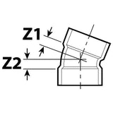 1-1/2" Hub x Hub ABS 22.5 Degree Elbow