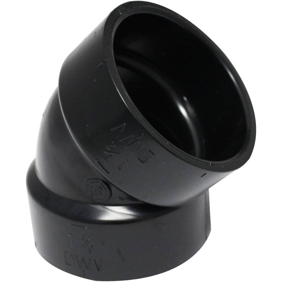 1-1/2" Hub x Hub ABS 45 Degree Elbow