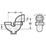 1-1/2" Hub x Hub ABS PermOseal P-Trap with Cleanout & Union Connection